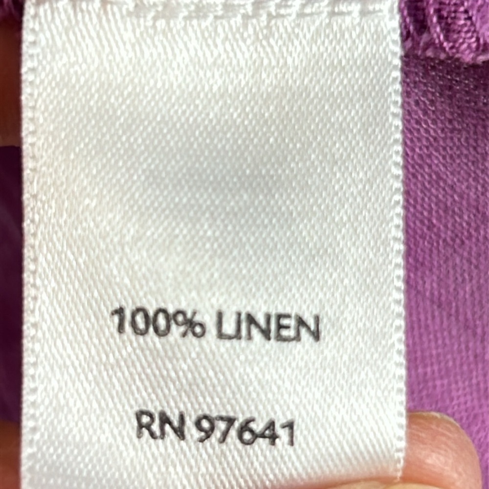 100% linen Pleated / pintuck J. Jill magenta Women's Blouse 4X - Picture 12 of 13